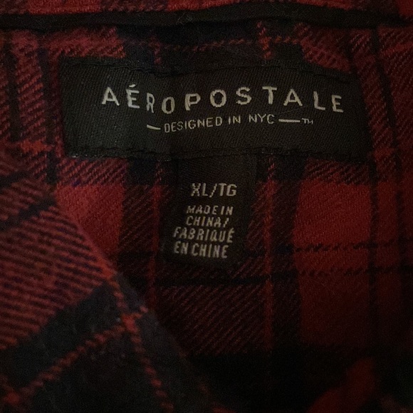 Aeropostale xl mens red flannel shirt. Red and black flannel - Picture 2 of 3